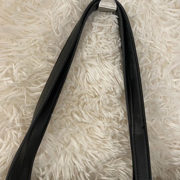 Large Colourblock Laser Cut Leather Market Tote Black/White Giani Bernini - Picture 3 of 8